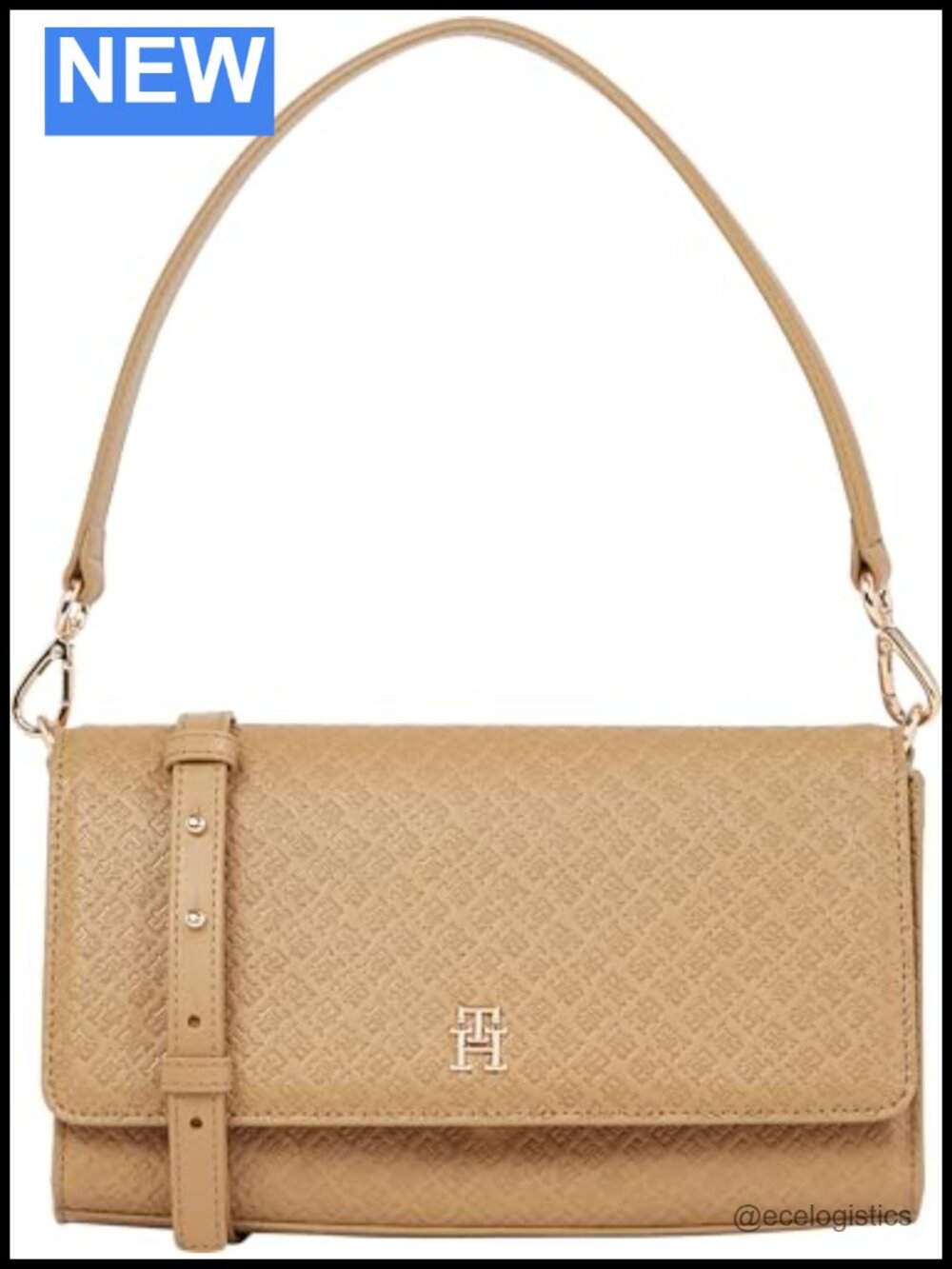 Monogram Shoulder Bag with Removable Crossbody Strap - Women's Satchel